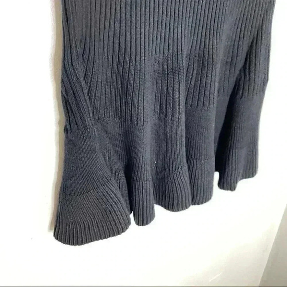 Free People Solid Gold Ribbed Mini Skirt Black Neutral A-Line Size XS - Picture 4 of 6